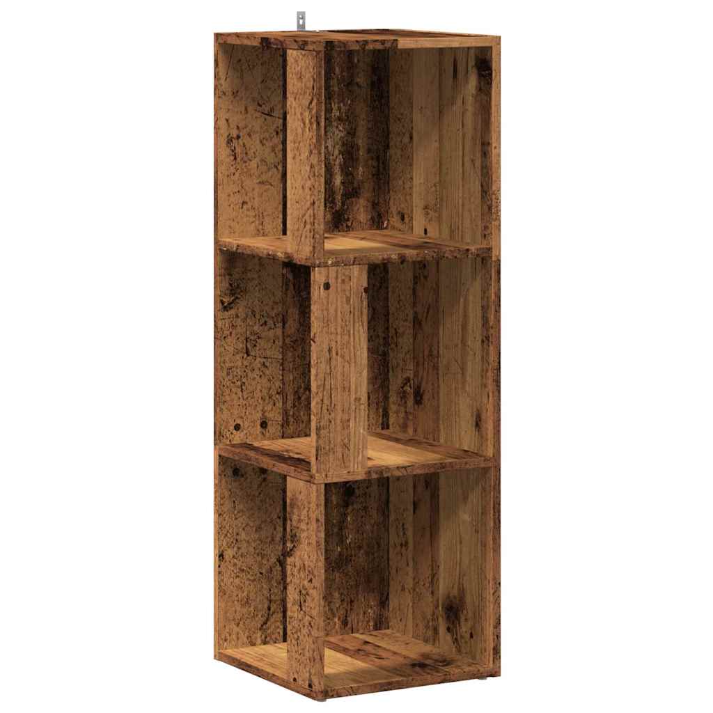 Mobile Angolare Legno Antico 33x33x100 cm Legno Multistrato