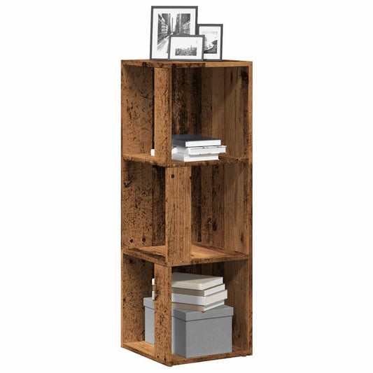Mobile Angolare Legno Antico 33x33x100 cm Legno Multistrato | homemem39