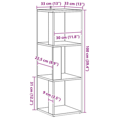 Mobile Angolare Rovere Artigianale 33x33x100 cm in Truciolato
