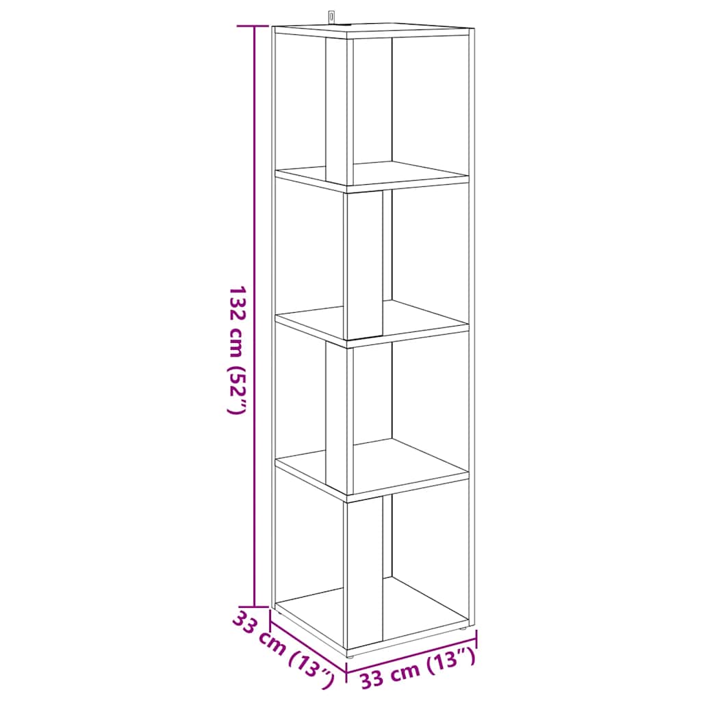 Scaffale Angolare Legno Vecchio 33x33x132 cm in Truciolato | homemem39
