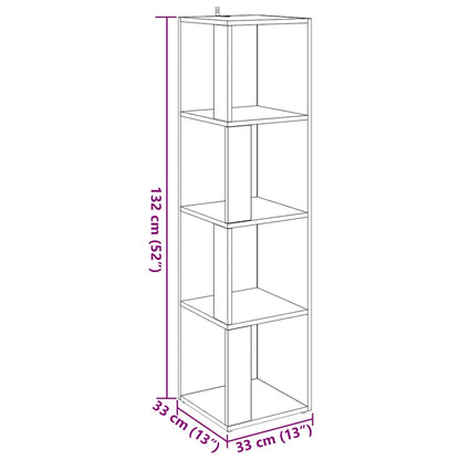 Scaffale Angolare Rovere Artigianale 33x33x132 cm in Truciolato | homemem39