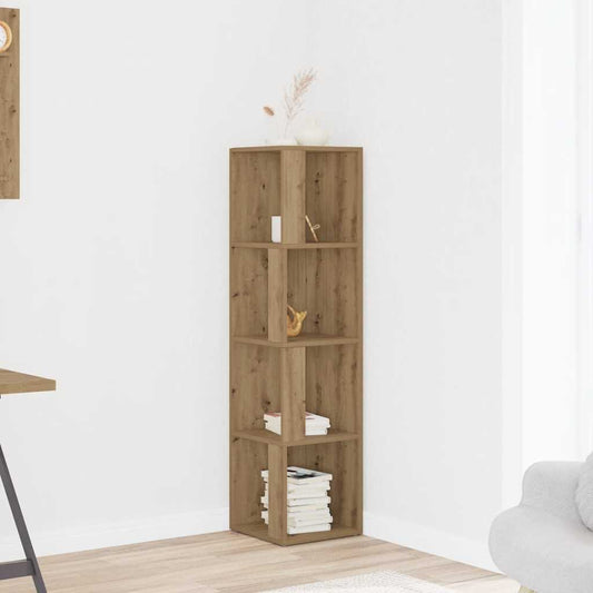 Scaffale Angolare Rovere Artigianale 33x33x132 cm in Truciolato | homemem39