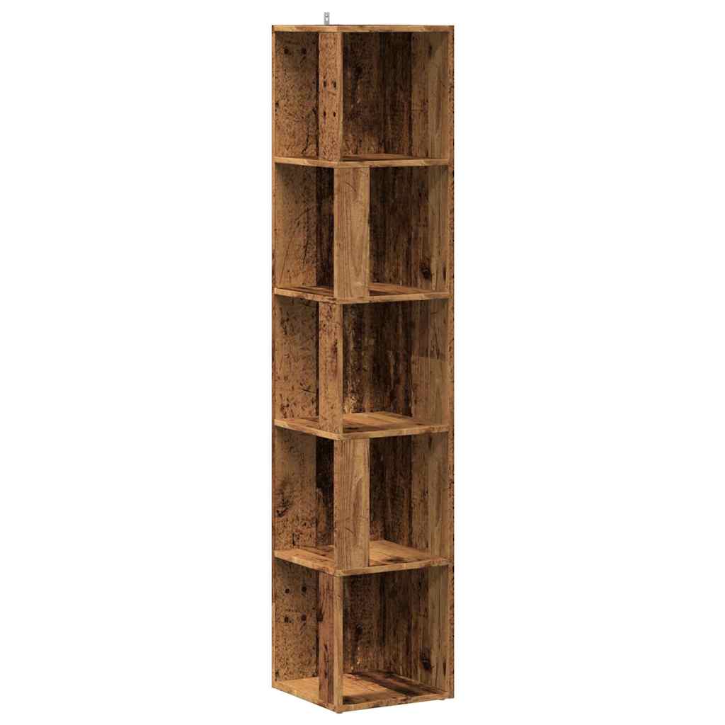 Mobile Angolare Legno Antico 33x33x165 cm in Truciolato
