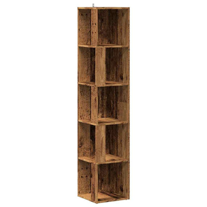 Mobile Angolare Legno Antico 33x33x165 cm in Truciolato