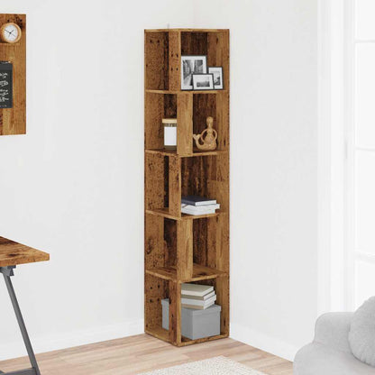 Mobile Angolare Legno Antico 33x33x165 cm in Truciolato