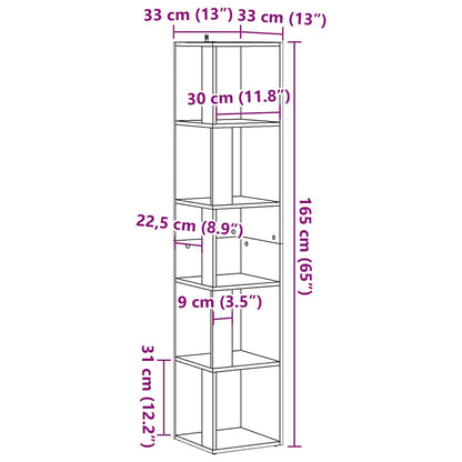Mobile Angolare Legno Antico 33x33x165 cm in Truciolato | homemem39
