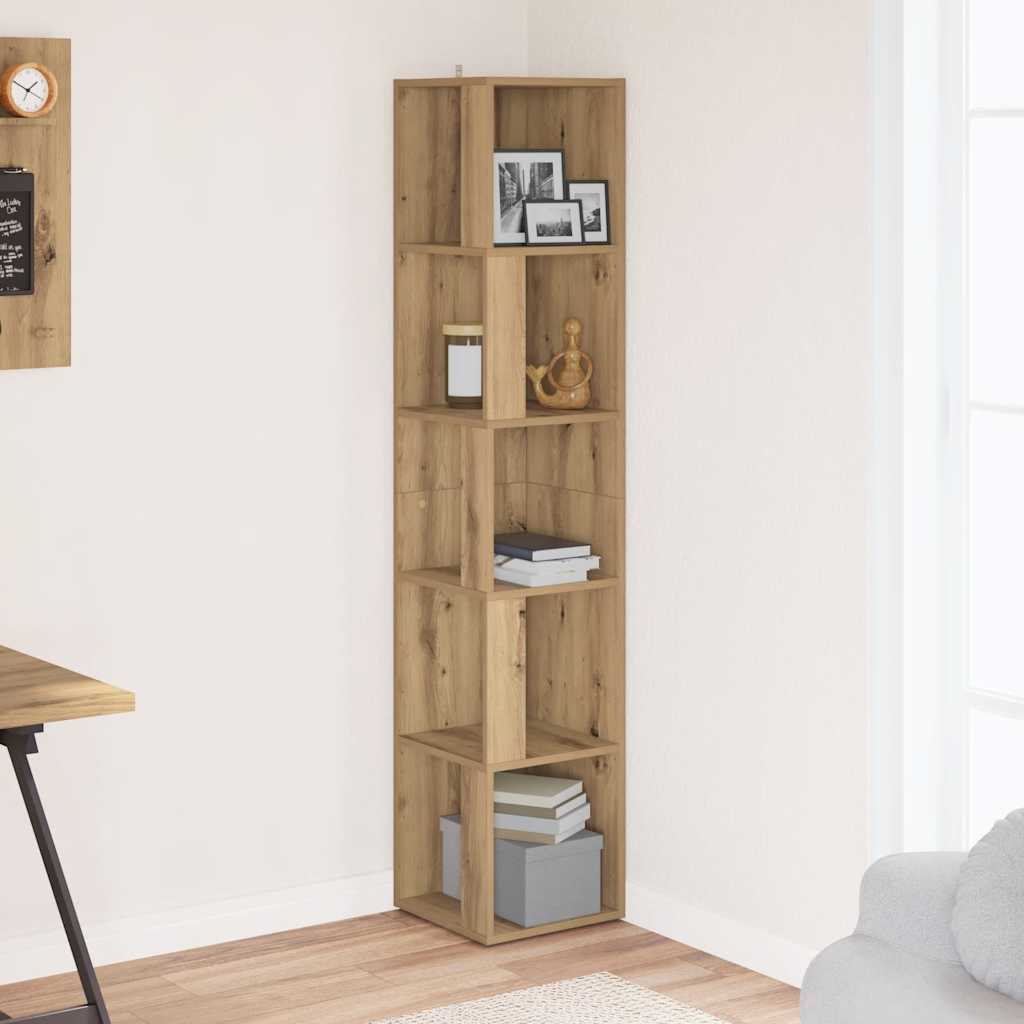 Mobile Angolare Rovere Artigianale 33x33x165 cm in Truciolato | homemem39
