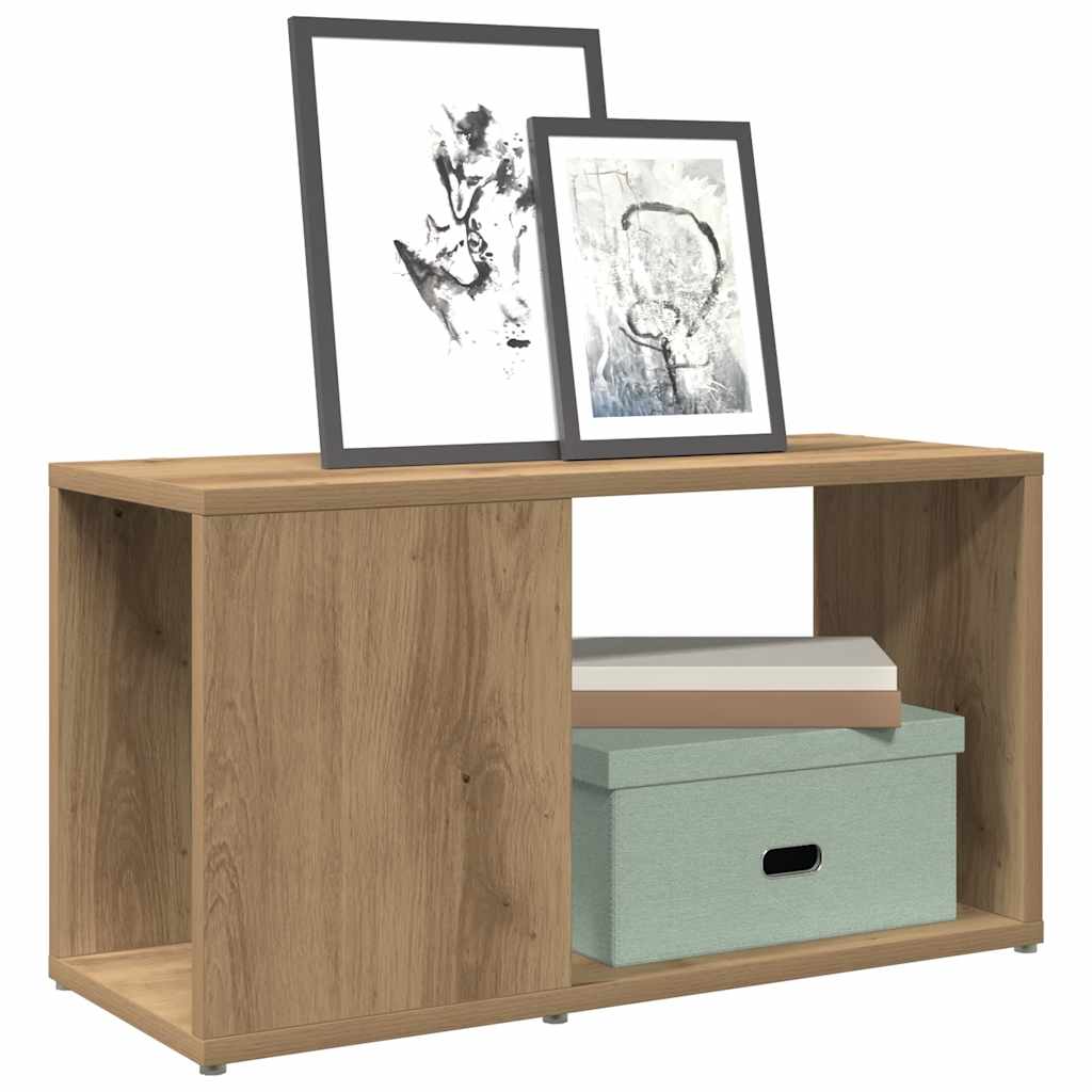 Mobile Porta TV Rovere Artigianale 60x24x32 cm in Truciolato | homemem39