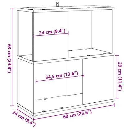 Libreria Legno Antico 60x24x63 cm in Legno Multistrato