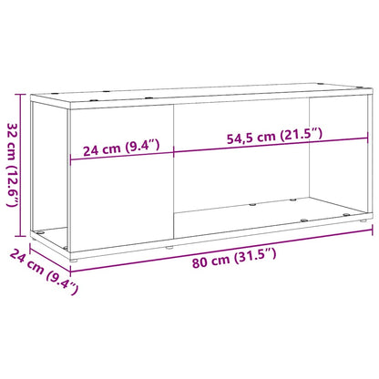 Mobile Porta TV Legno Vecchio 80x24x32 cm in Legno Multistrato | homemem39