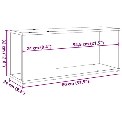 Mobile Porta TV Rovere Artigianale 80x24x32cm Legno Multistrato