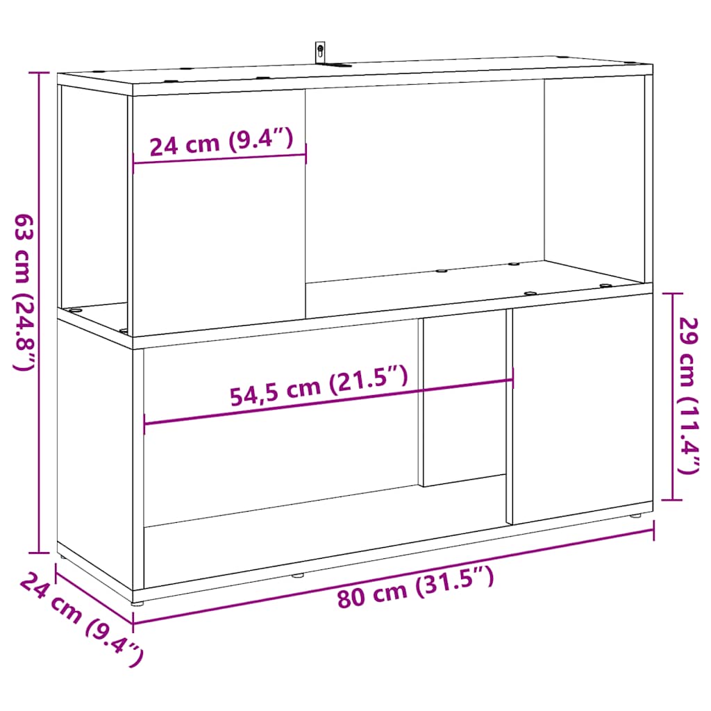 Libreria/Divisorio Rovere Artigianale 80x24x63 cm | homemem39