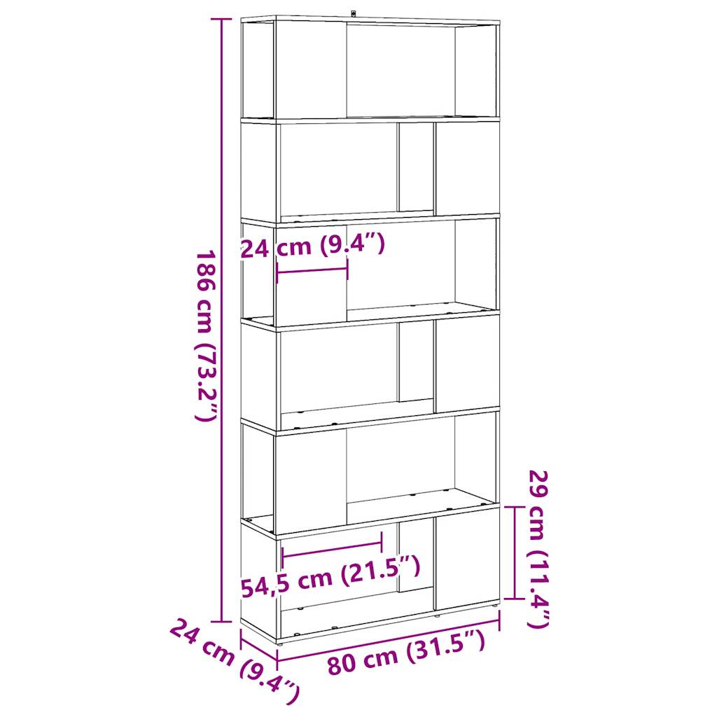 Libreria/Divisorio Stanza Legno Antico 80x24x186 cm