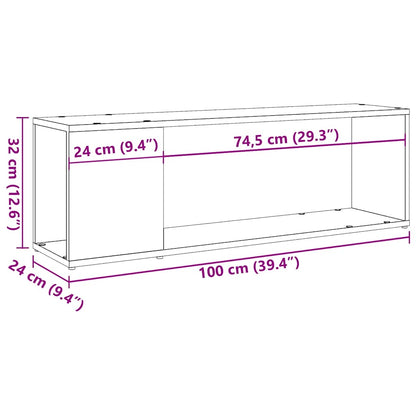 Mobile TV Rovere Artigianale 100x24x32 cm in Legno Multistrato