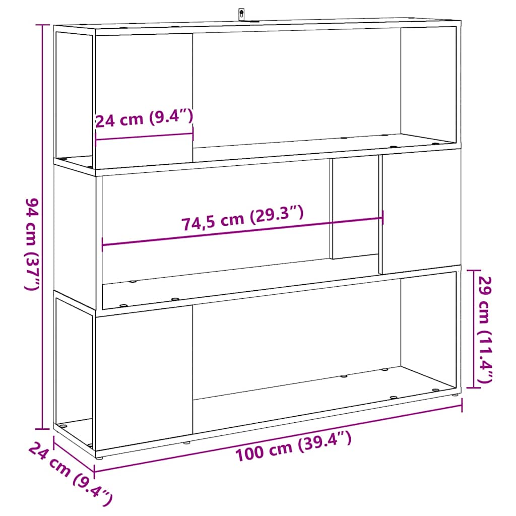 Libreria/Divisorio in Legno Vecchio 100x24x94 cm | homemem39