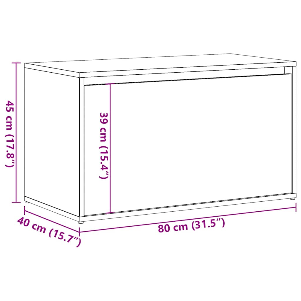 Panca Ingresso 80x40x45 cm Legno Vecchio Legno Multistrato | homemem39