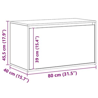 Panca Ingresso 80x40x45 cm Rovere Artigianale Legno Multistrato | homemem39