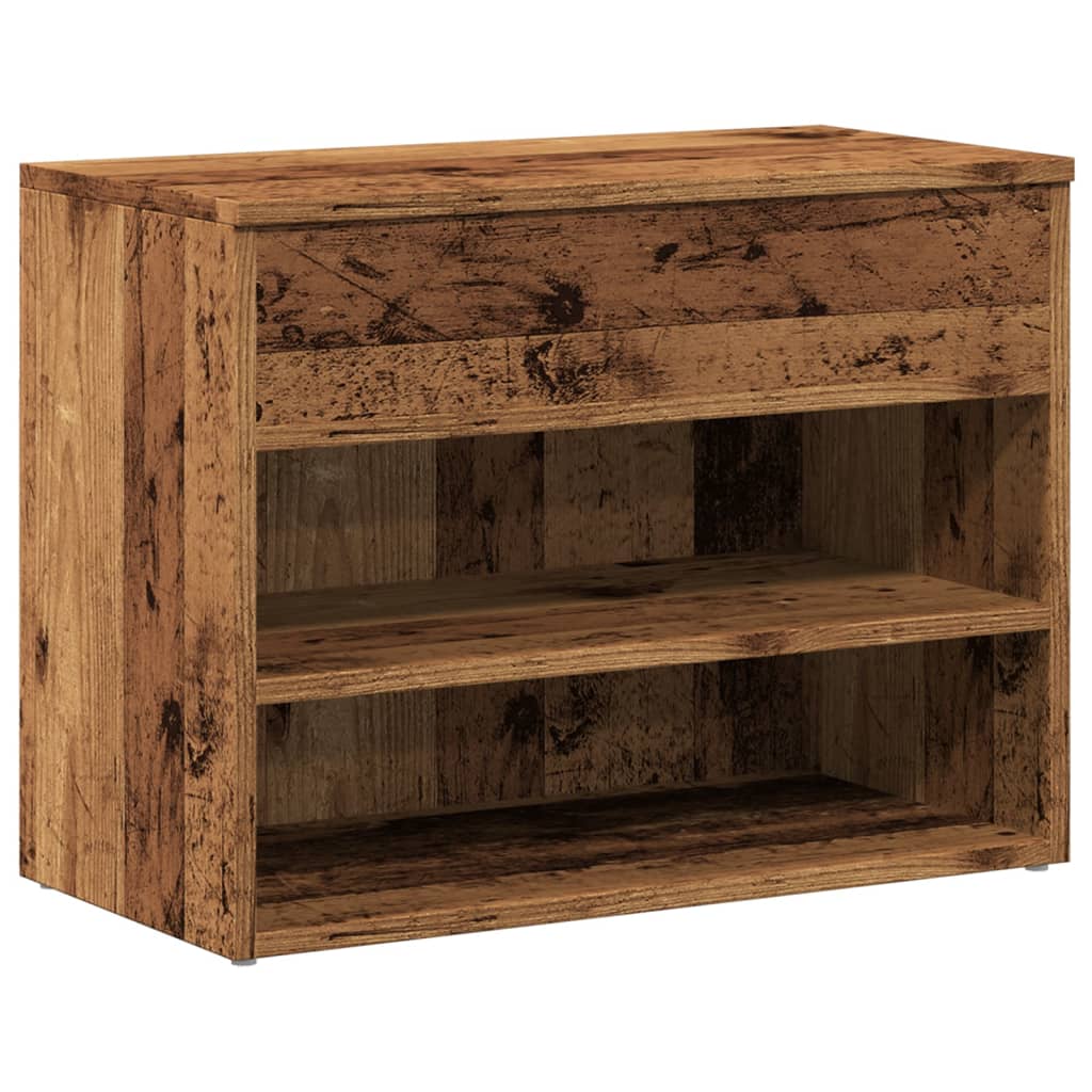 Scarpiera Legno Antico 60x30x45 cm in Legno Multistrato - homemem39
