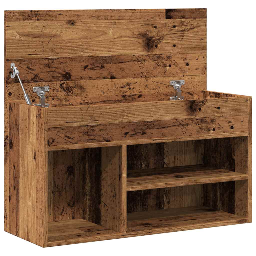 Scarpiera Legno Antico 80x30x45 cm in Legno Multistrato - homemem39