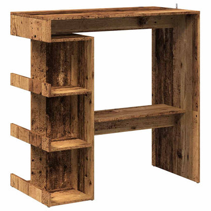 Tavolo Bar con Ripiani Legno Antico 100x50x101,5 cm Truciolato