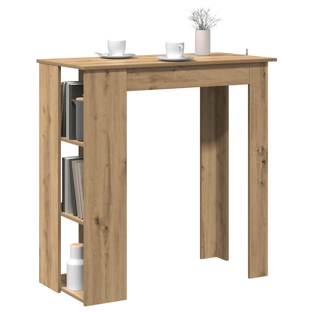 Tavolo Bar Ripiano Rovere Artigianale 102x50x103,5cm Truciolato | homemem39