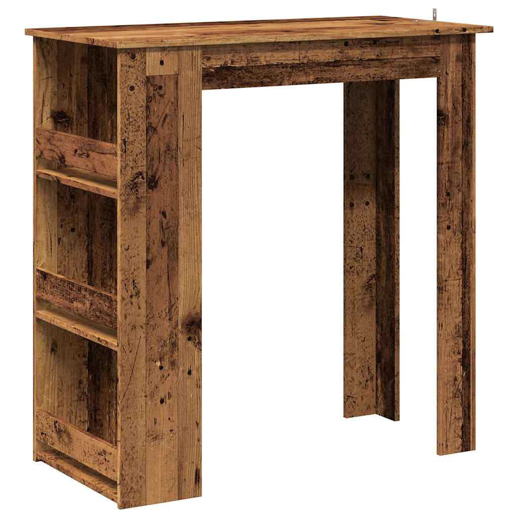 Tavolo da Bar con Ripiano Legno Antico 102x50x103,5 cm | homemem39