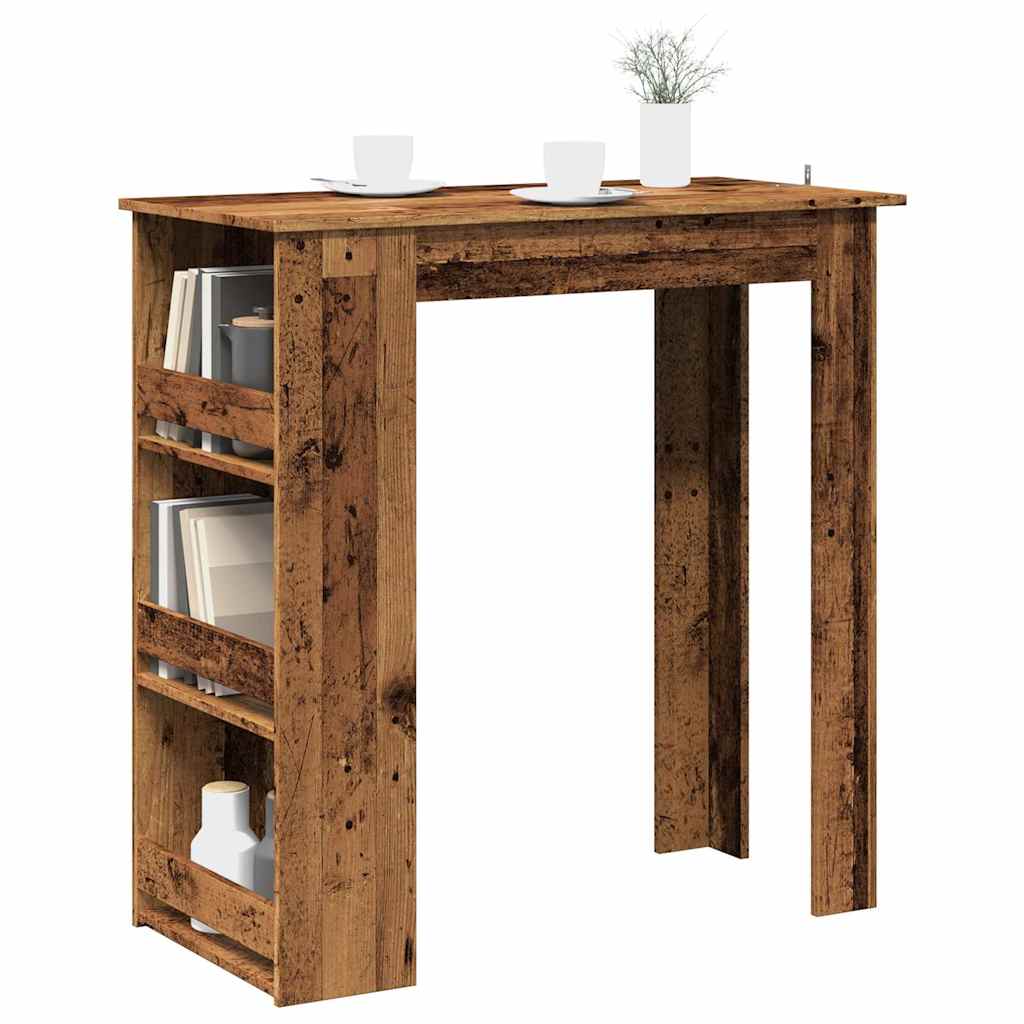Tavolo da Bar con Ripiano Legno Antico 102x50x103,5 cm | homemem39