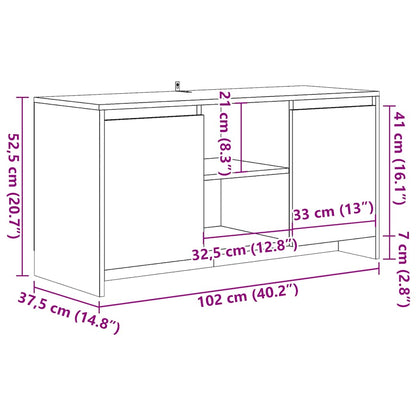 Mobile Porta TV Legno Antico 102x37,5x52,5 cm Legno Multistrato - homemem39