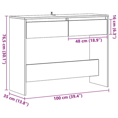 Tavolino Consolle Legno Vecchio 100x35x76,5 cm in Truciolato