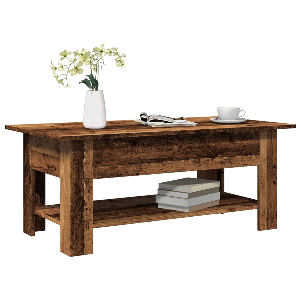 Tavolino da Salotto Legno Antico 102x55x42 cm Legno Multistrato | homemem39
