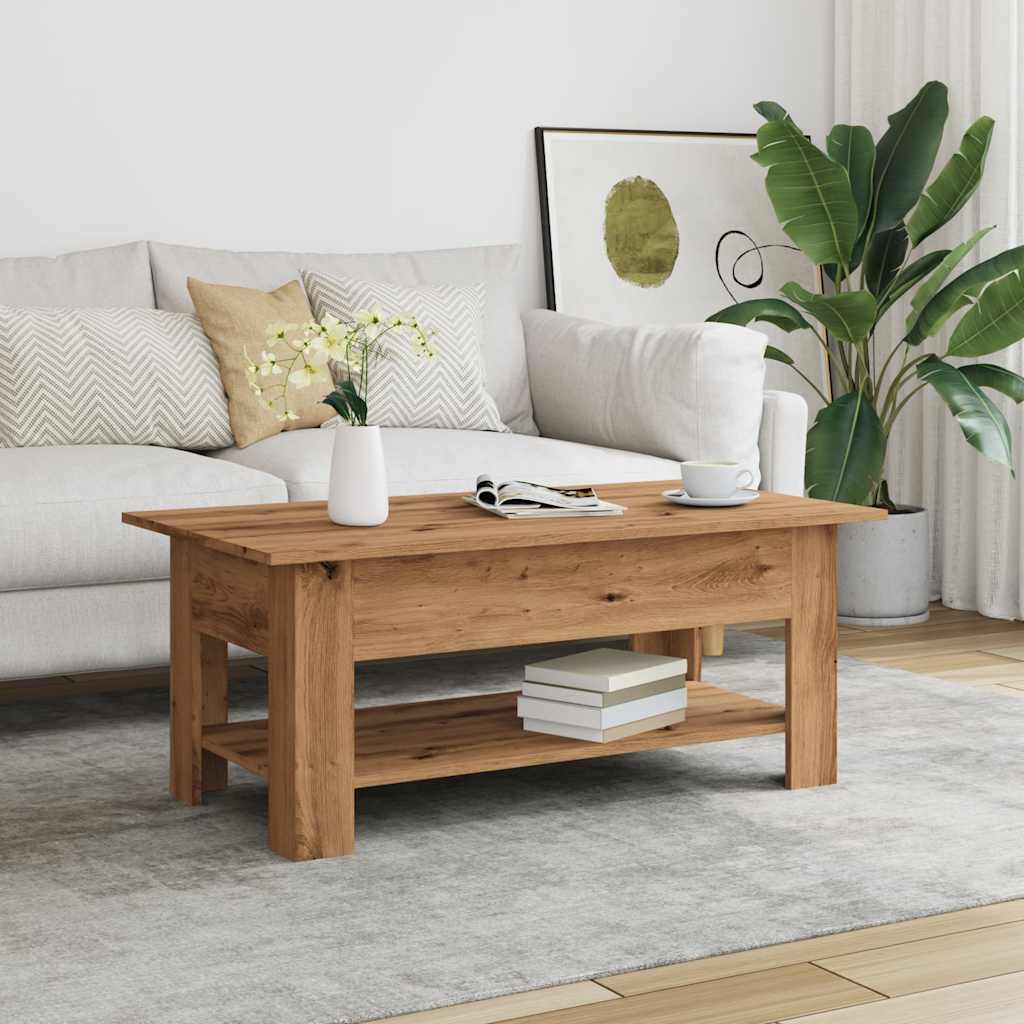 Tavolino Salotto Rovere Artigianale 102x55x42 cm Multistrato | homemem39