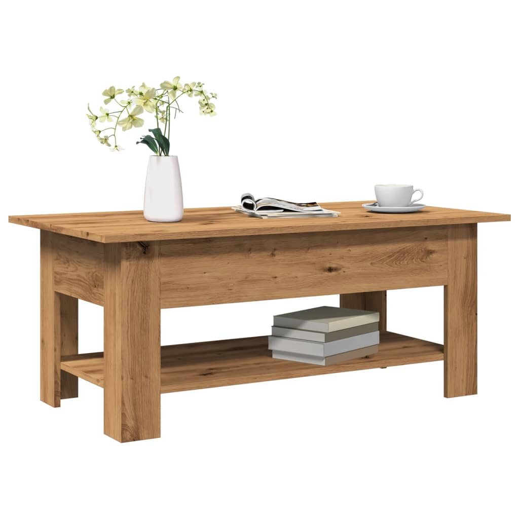 Tavolino Salotto Rovere Artigianale 102x55x42 cm Multistrato | homemem39