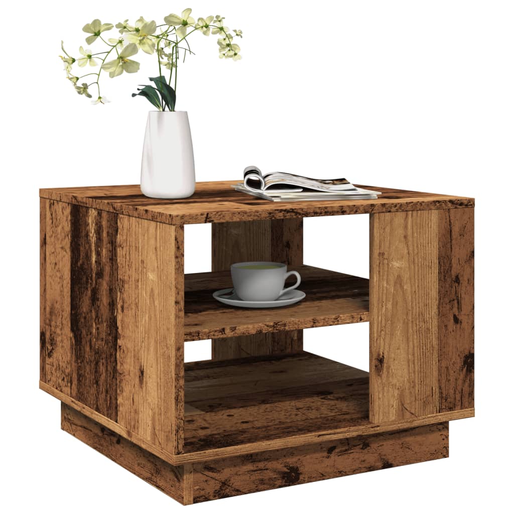 Tavolino da Salotto Legno Antico 55x55x42 cm Legno Multistrato | homemem39