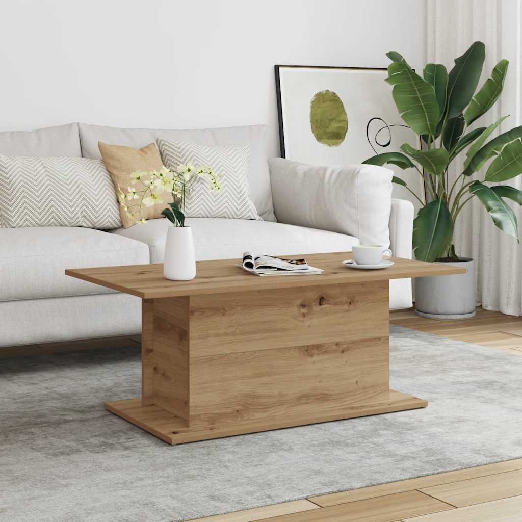 Tavolino Salotto Rovere Artigianale 102x55,5x40cm in Truciolato | homemem39