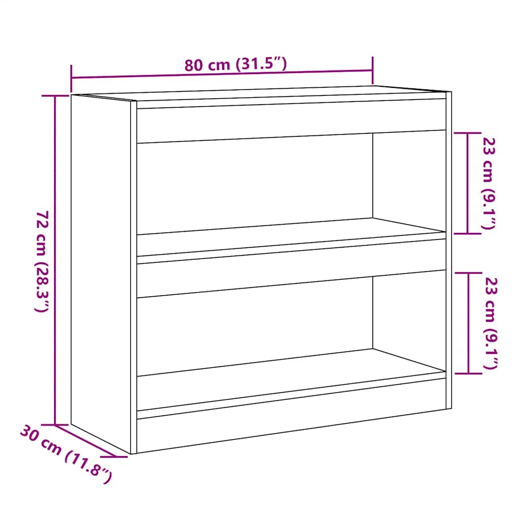 Libreria/Divisorio in Legno Vecchio 80x30x72 cm | homemem39