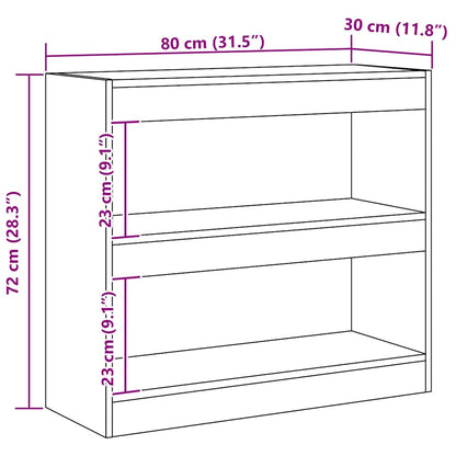 Libreria/Divisorio in Rovere Artigianale 80x30x72 cm