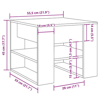 Tavolino da Salotto Legno Vecchio 55,5x55x45 cm in Truciolato | homemem39