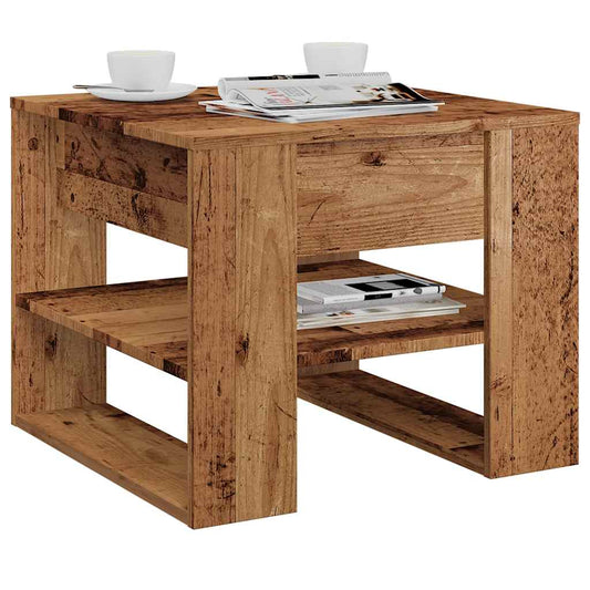 Tavolino da Salotto Legno Vecchio 55,5x55x45 cm in Truciolato | homemem39