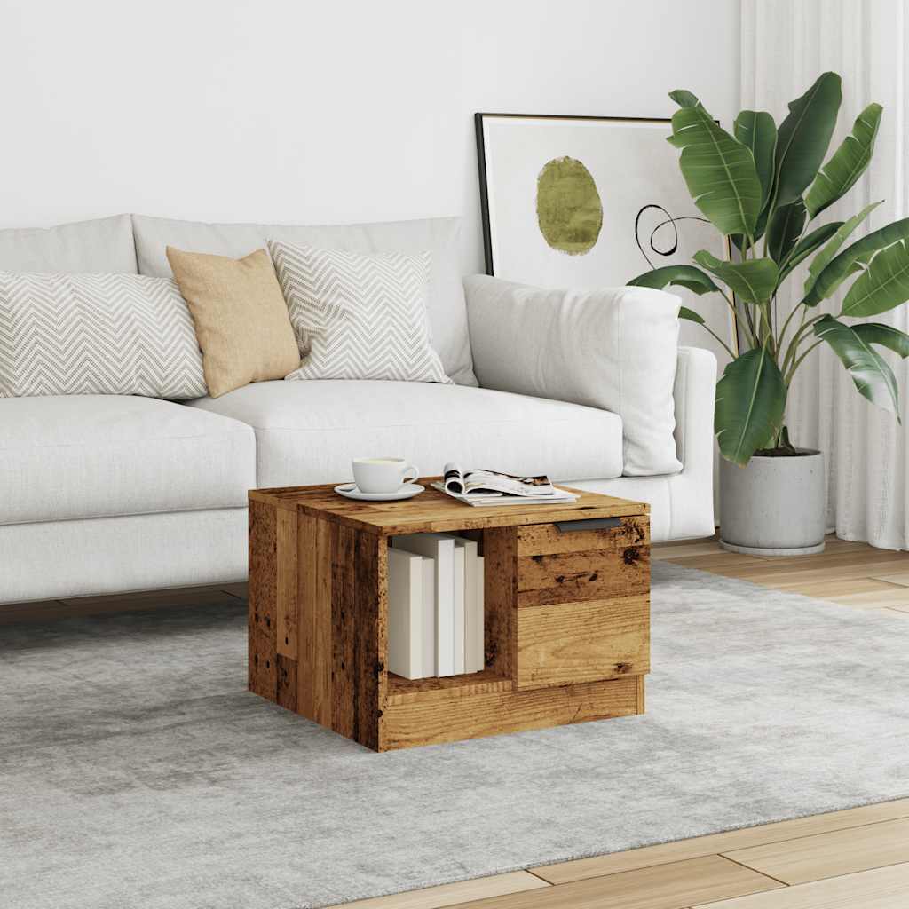 Tavolino da Salotto Legno Antico 50x50x36 cm Legno Multistrato | homemem39