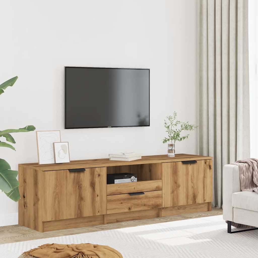 Mobile Porta TV Rovere Artigianale 140x35x40 cm in Truciolato - homemem39