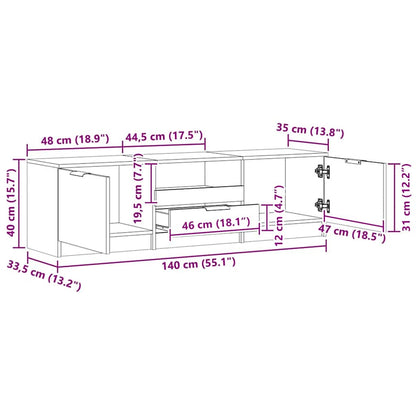 Mobile TV Artisan Rovere 140x35x40 cm Legno ingegnerizzato | homemem39