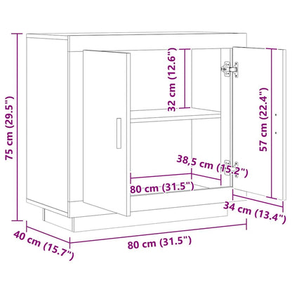 Credenza Rovere Artigianale 80x40x75 cm in Legno Multistrato - homemem39