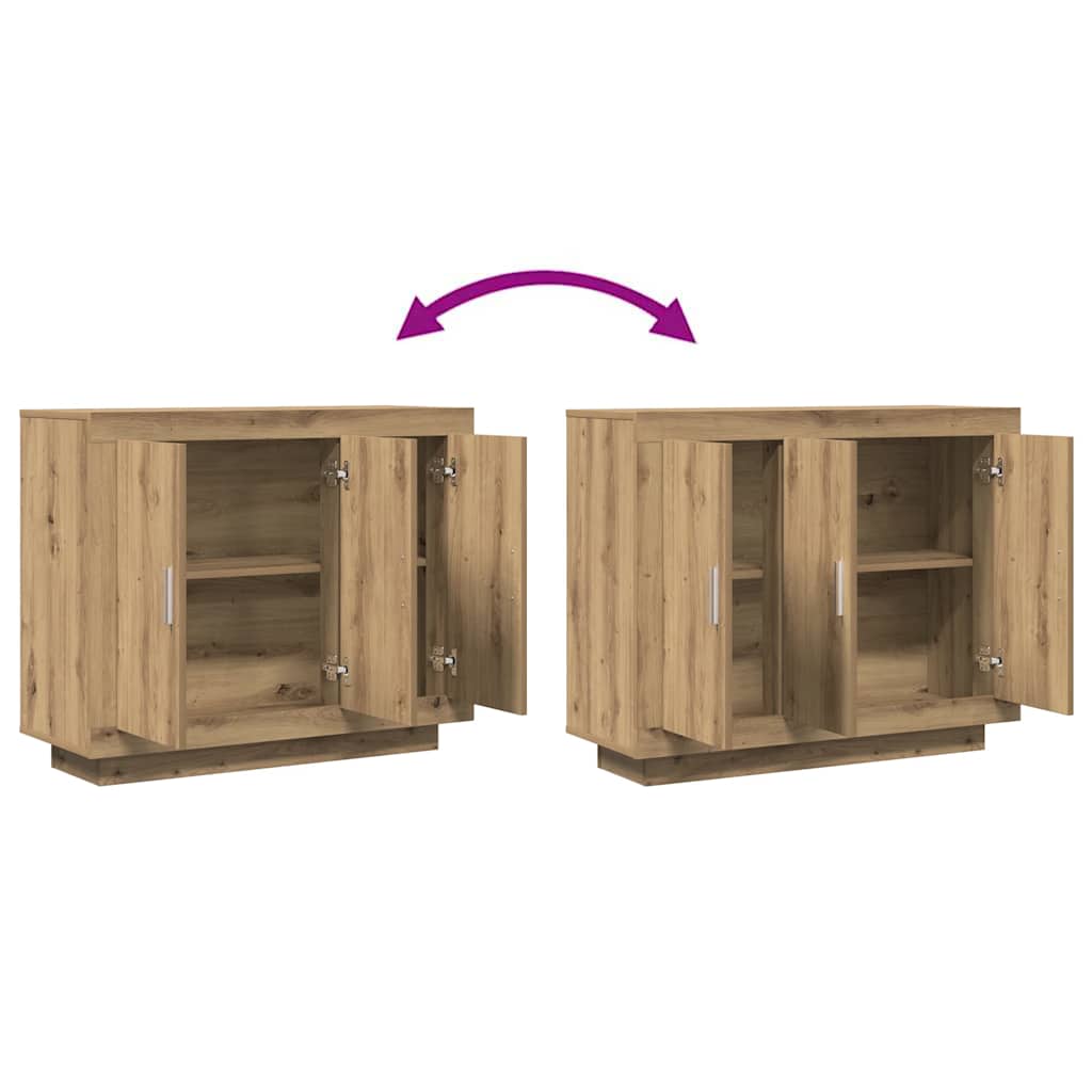 Credenza Rovere Artigianale 92x35x75 cm in Legno Multistrato - homemem39