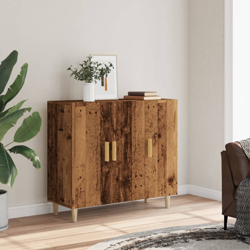 Credenza Legno Antico 90x34x80 cm in Legno Multistrato - homemem39