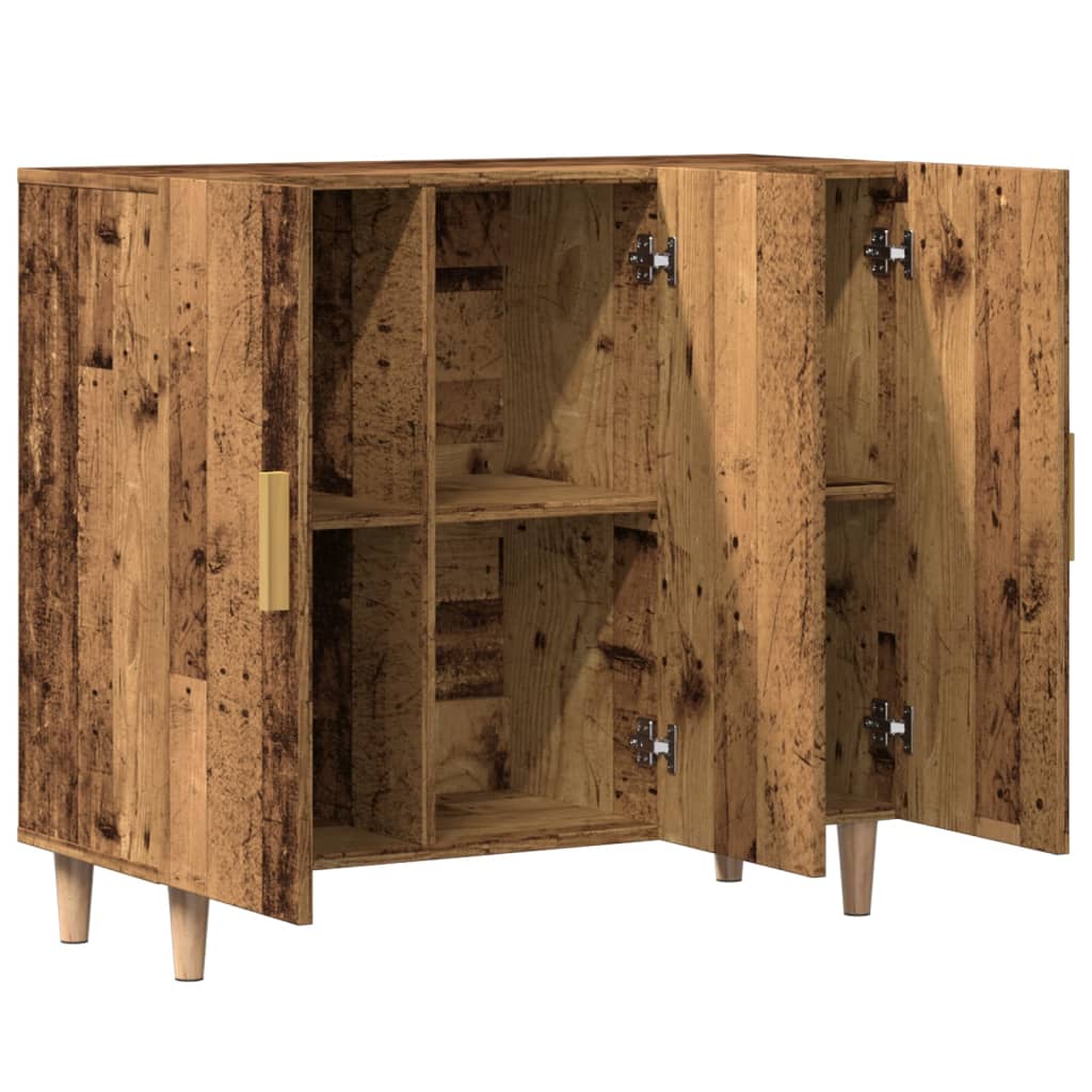 Credenza Legno Antico 90x34x80 cm in Legno Multistrato - homemem39