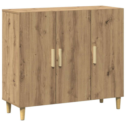 Credenza Rovere Artigianale 90x34x80 cm in Legno Multistrato - homemem39