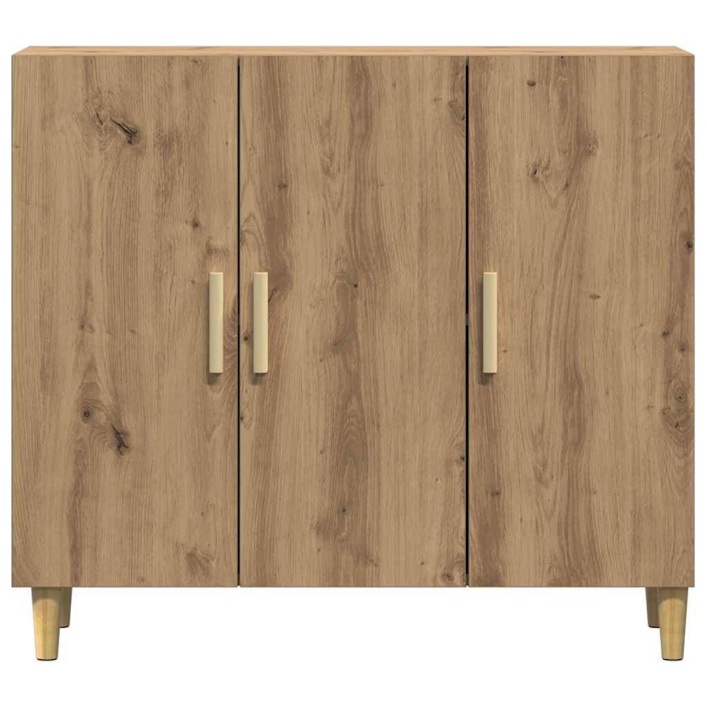 Credenza Rovere Artigianale 90x34x80 cm in Legno Multistrato - homemem39