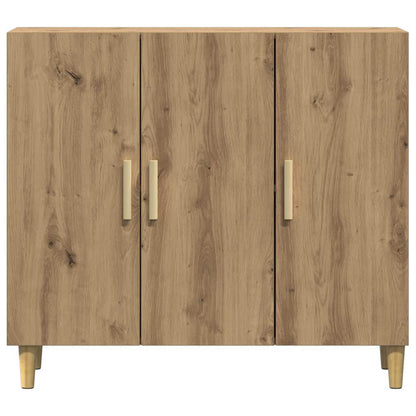Credenza Rovere Artigianale 90x34x80 cm in Legno Multistrato - homemem39