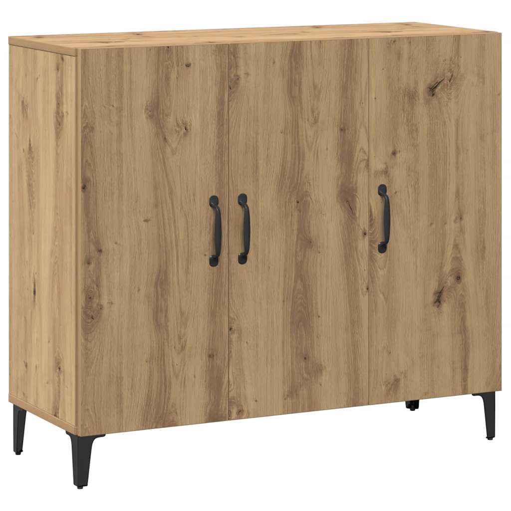 Credenza Rovere Artigianale 90x34x80 cm in Legno Multistrato