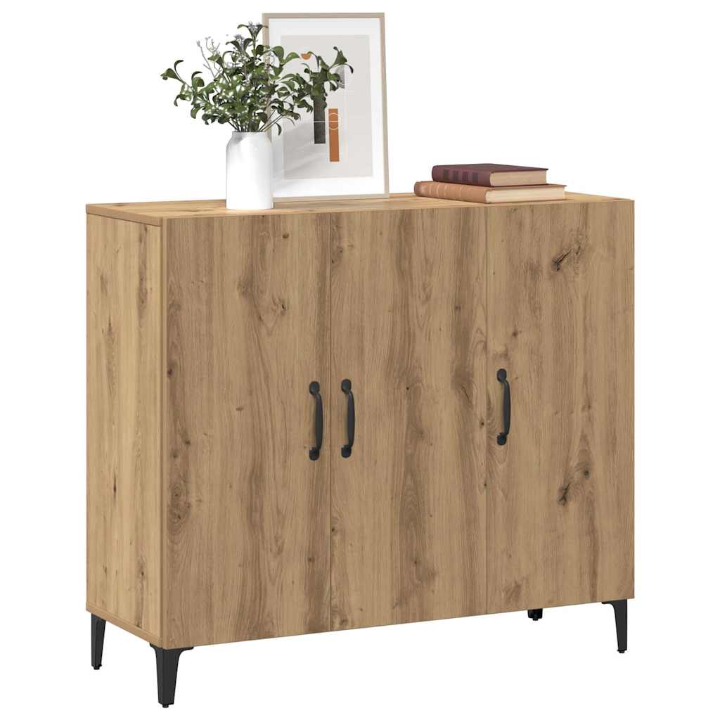 Credenza Rovere Artigianale 90x34x80 cm in Legno Multistrato